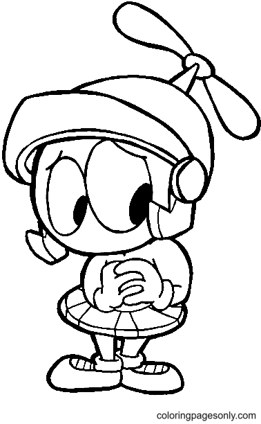 Baby Marvin the Martian Free Coloring Page