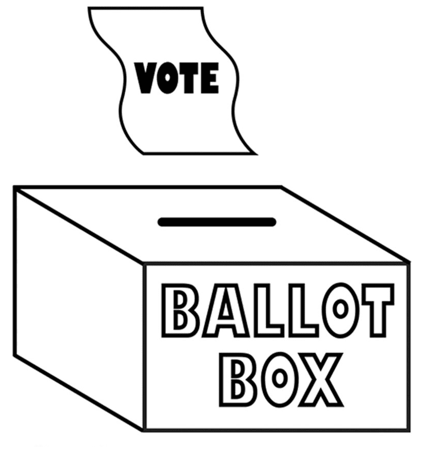 Ballot Vote Box Coloring Page