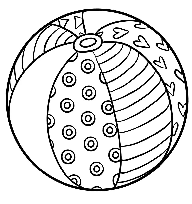 Beach Ball Pictures Coloring Page