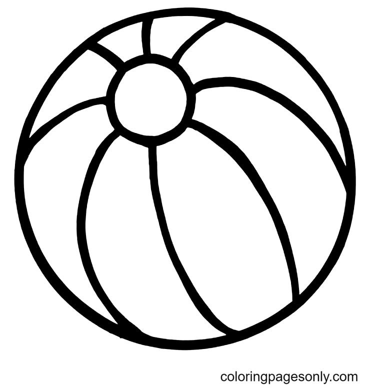 Beach Ball for Childrens Coloring Page