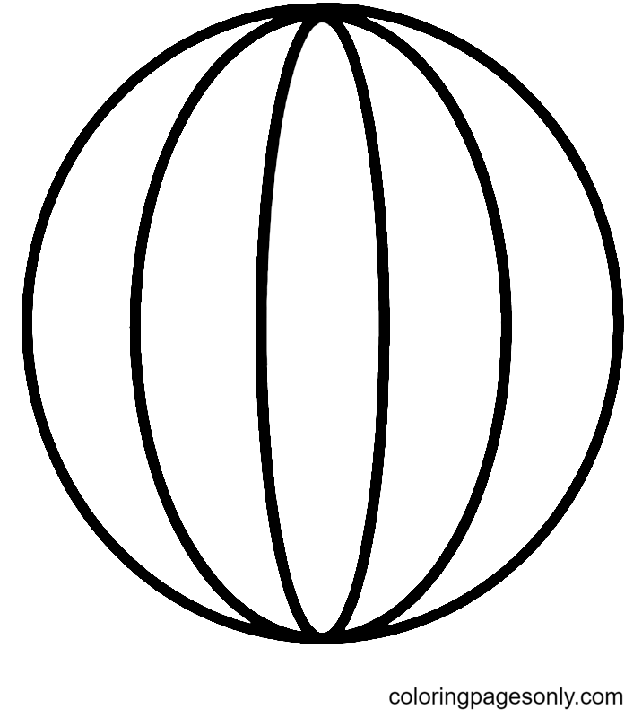 Beach Ball for Kids Coloring Page