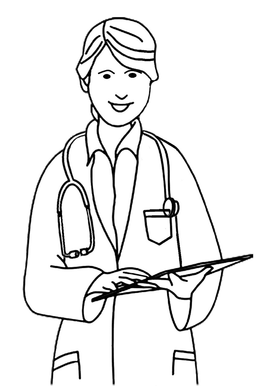 Beautiful Nurse Printable Coloring Pages