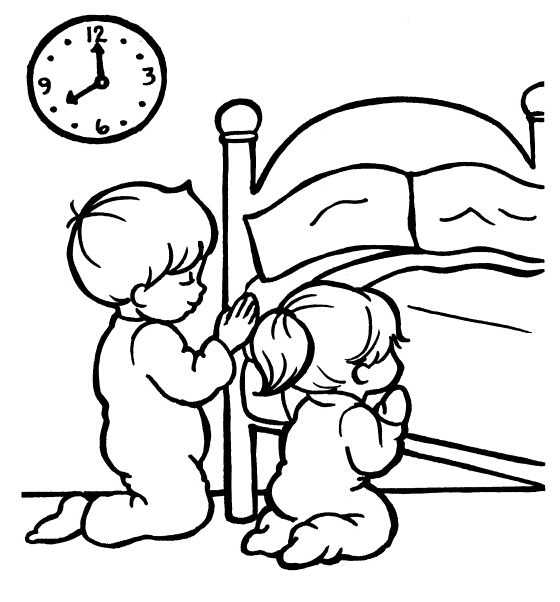 Bedtime Prayers Coloring Page