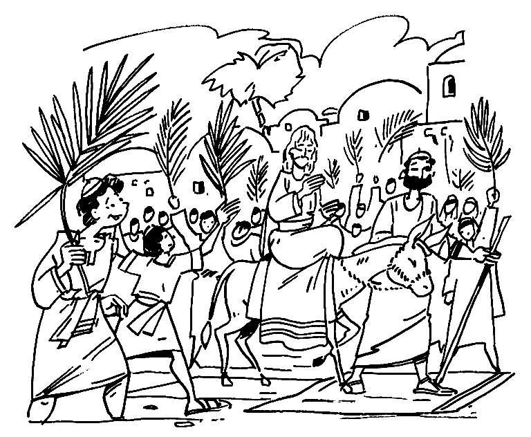 Bible Palm Sunday Coloring Pages