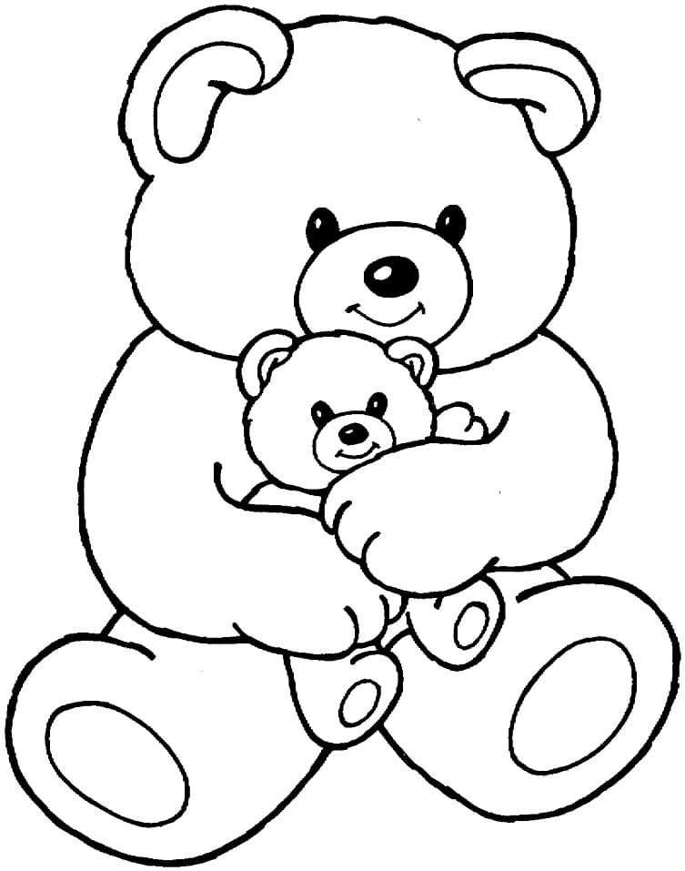 Big and Small Teddy Bears Coloring Page