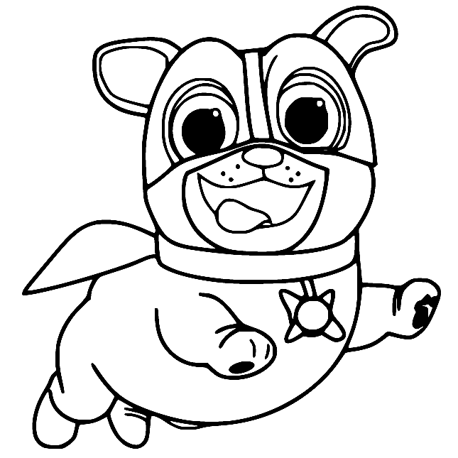 Bingo Pug Jumping Coloring Pages