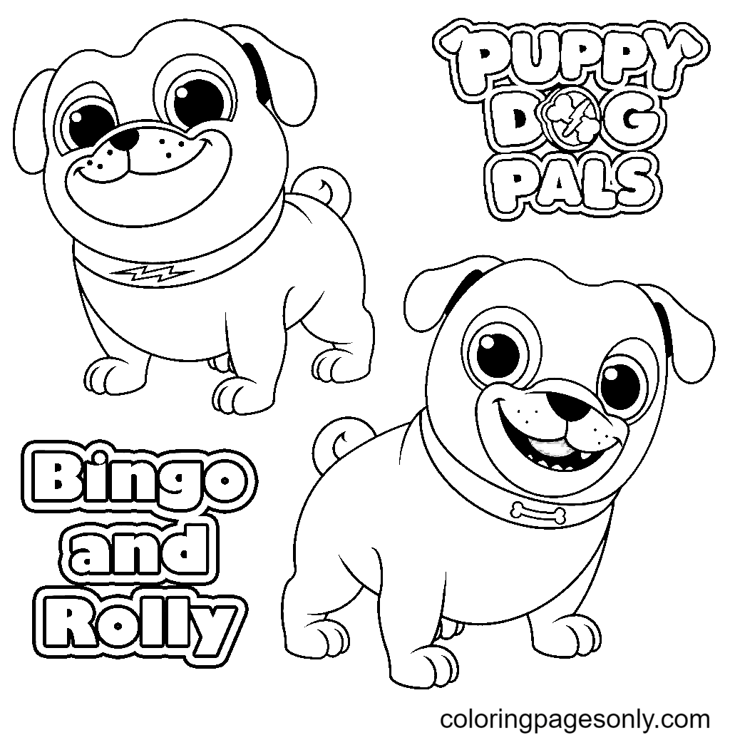 来自 Puppy Dog Pals 的 Bingo 和 Rolly