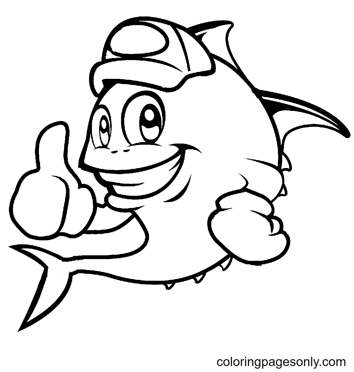 Blue Tuna Fish Cartoon Coloring Pages