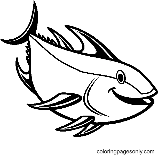 Bluefin Tuna Fish Coloring Page