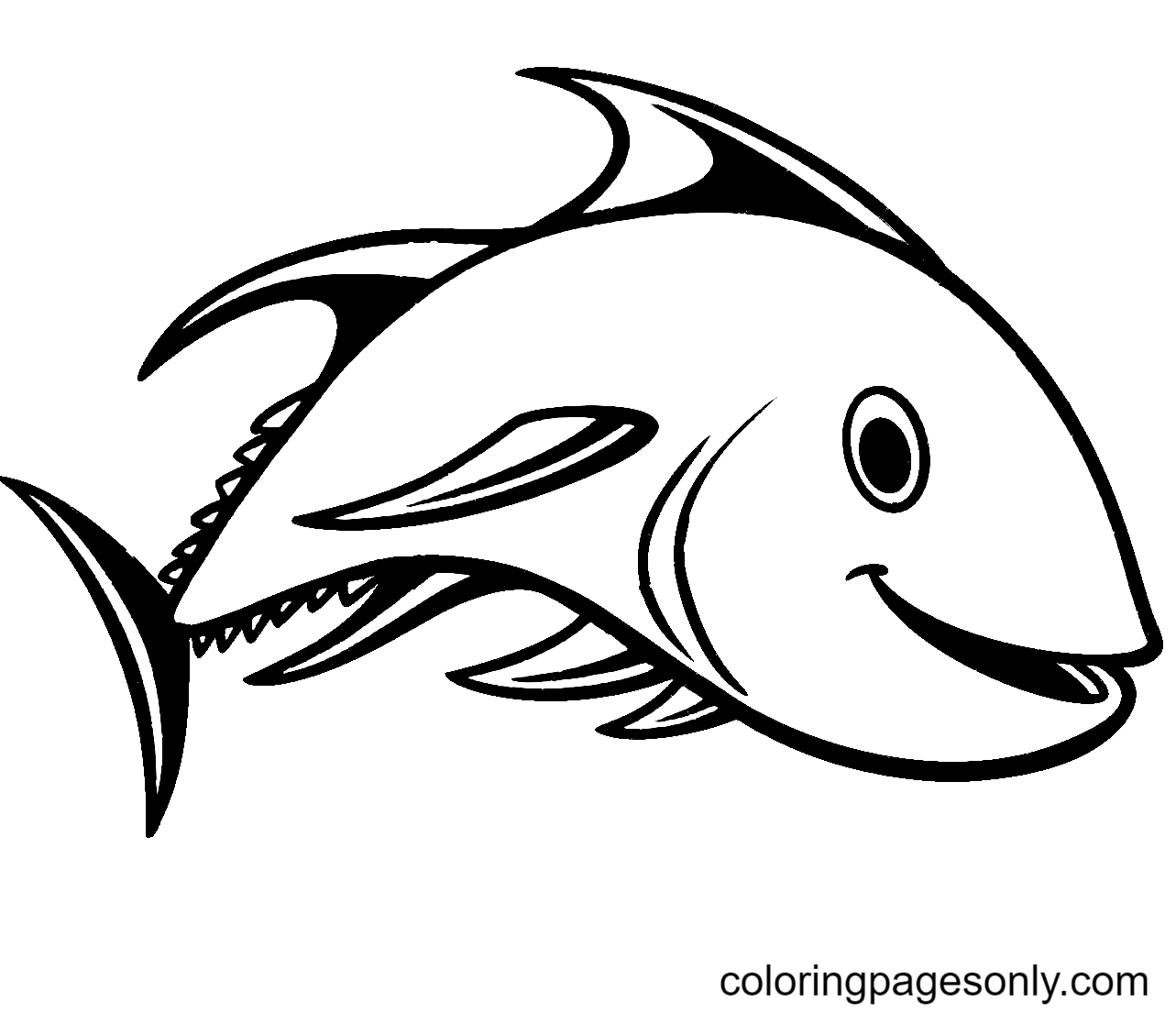 Bluefin Tuna Swimming Coloring Page