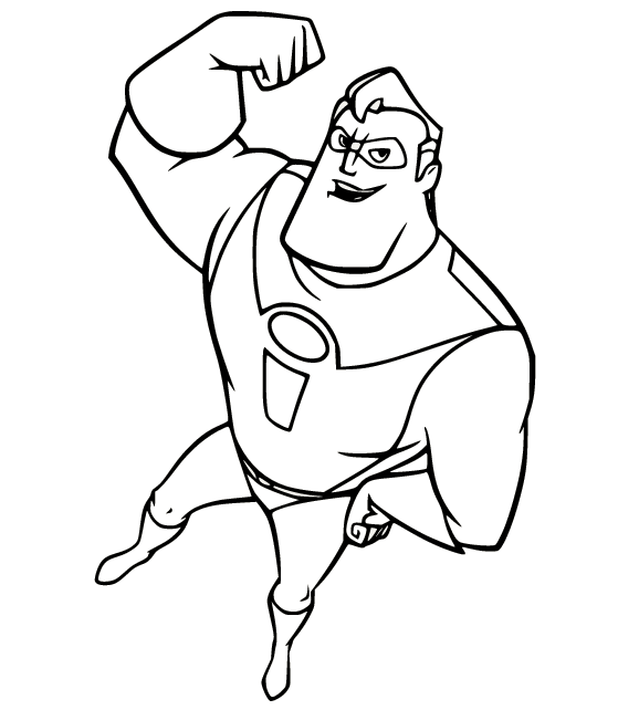 Bob Parr Has Incredible Strength Coloring Page