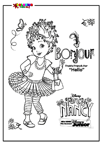 Página para colorir Bonjour-Fancy-Nancy