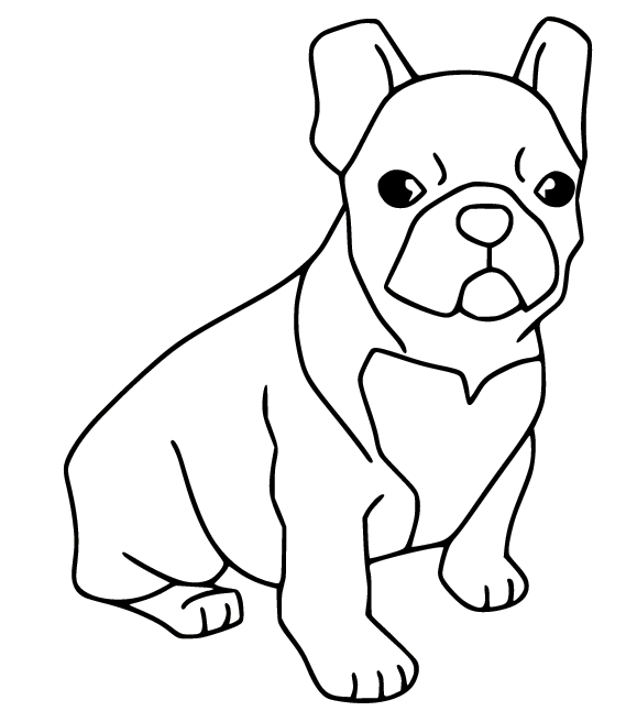 Bulldog Puppy for Kids Coloring Page