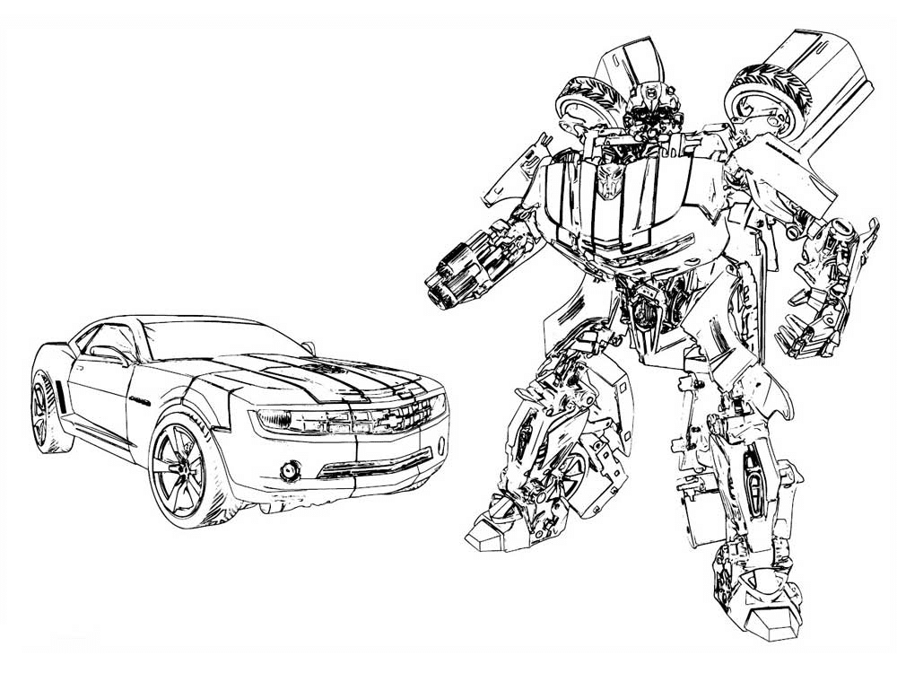 Bumblebee Car Transformers Coloring Page