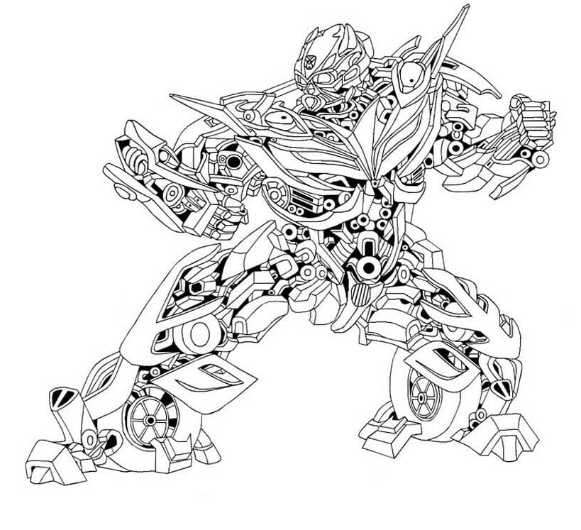 Bumblebee Fighting Coloring Page