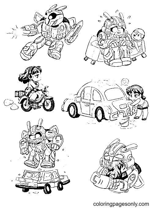 Bumblebee and Charlie Coloring Pages