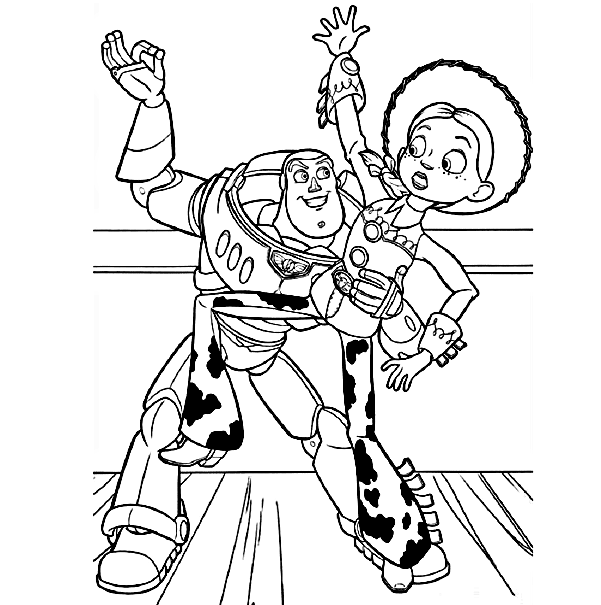 Buzz Lightyear And Jessie Coloring Pages