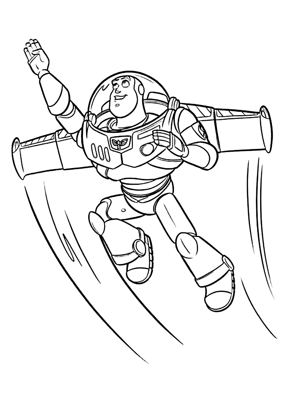 Coloring Page of Buzz Lightyear Flying