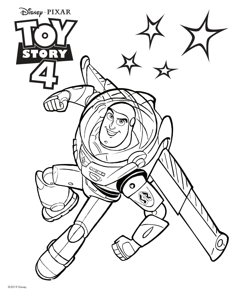 Buzz Lightyear Toy Story 4 Coloring Page