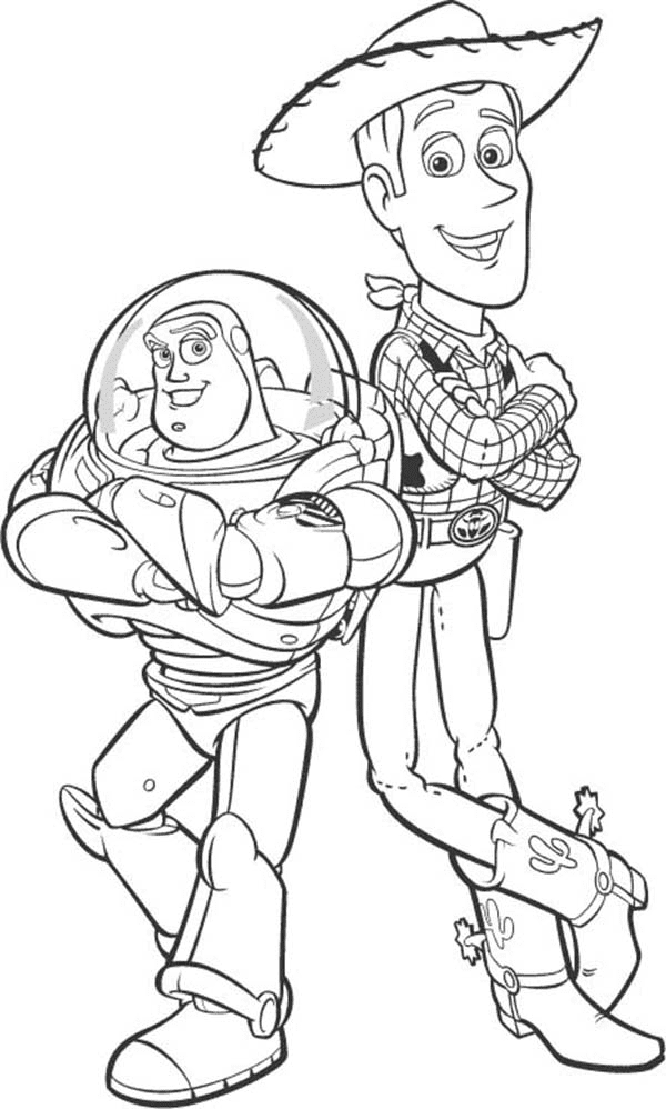 Buzz Lightyear and Woody Coloring Pages