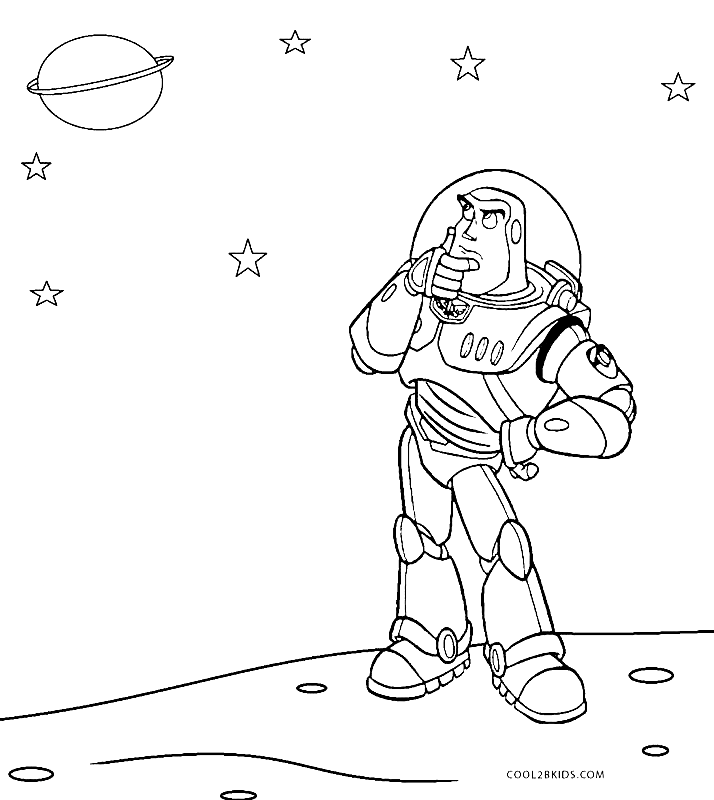Buzz Lightyear with Stars Coloring Page