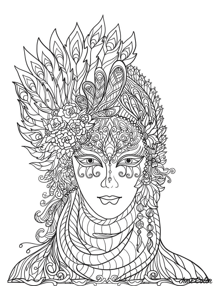 Carnival Lady Coloring Page