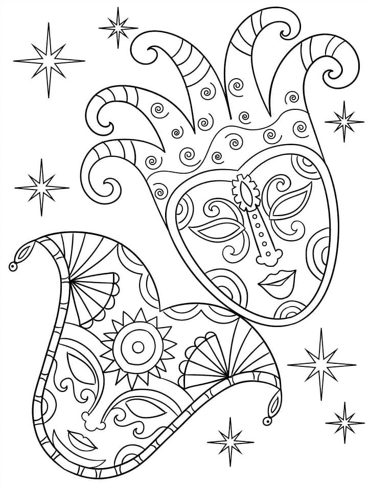 Carnival Masks Coloring Pages