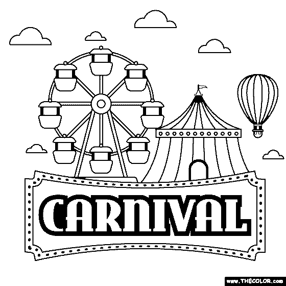 Carnival Printable Coloring Page