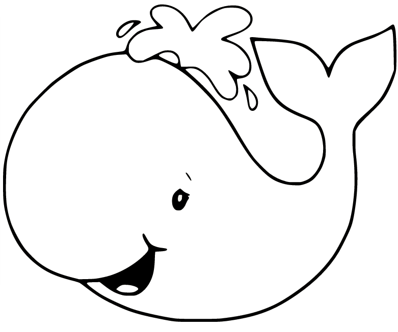 Baleia Fofa de Desenho Animado de Baleia