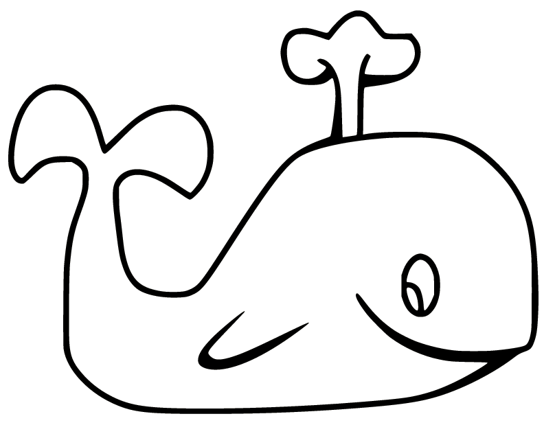 Cartoon Funny Whale Coloring Page