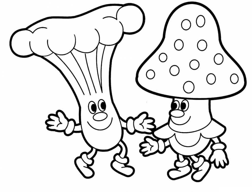 Cartoonpaddestoelen van Mushroom