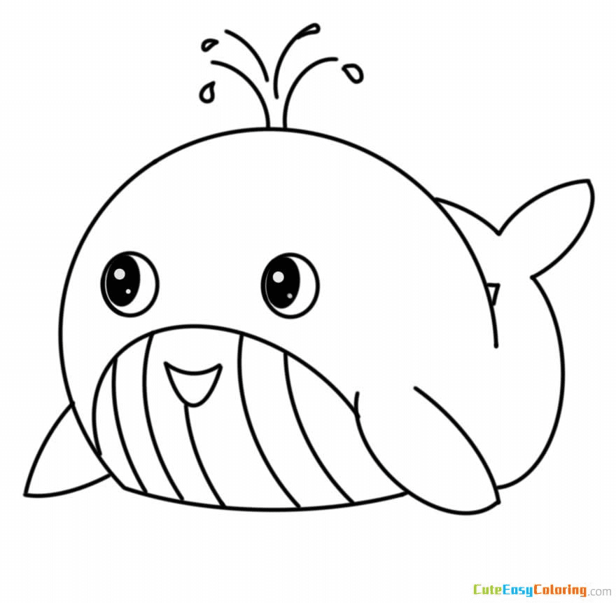 Cartoon Whale Coloring Page