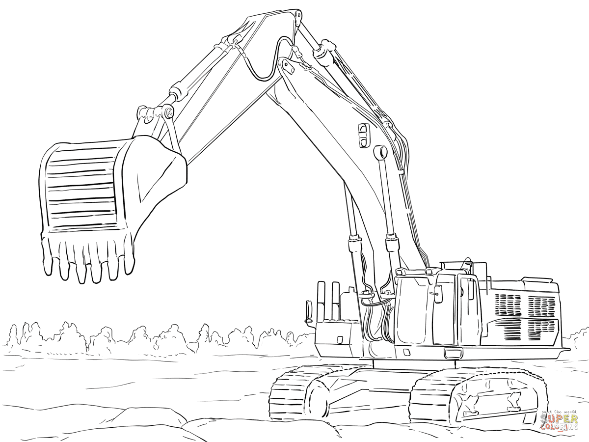 Caterpillar Excavator Coloring Pages