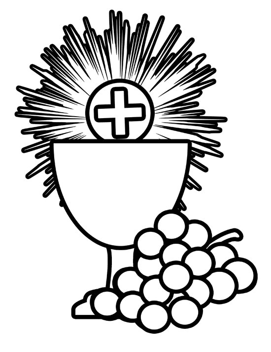 Desenho para colorir da Primeira Comunhão Católica