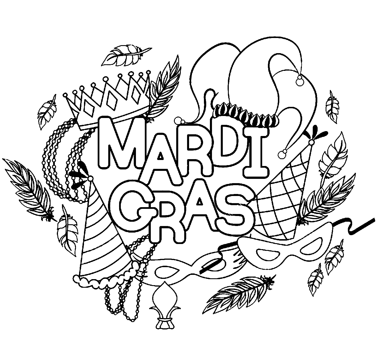 Celebrate Mardi Gras Coloring Pages