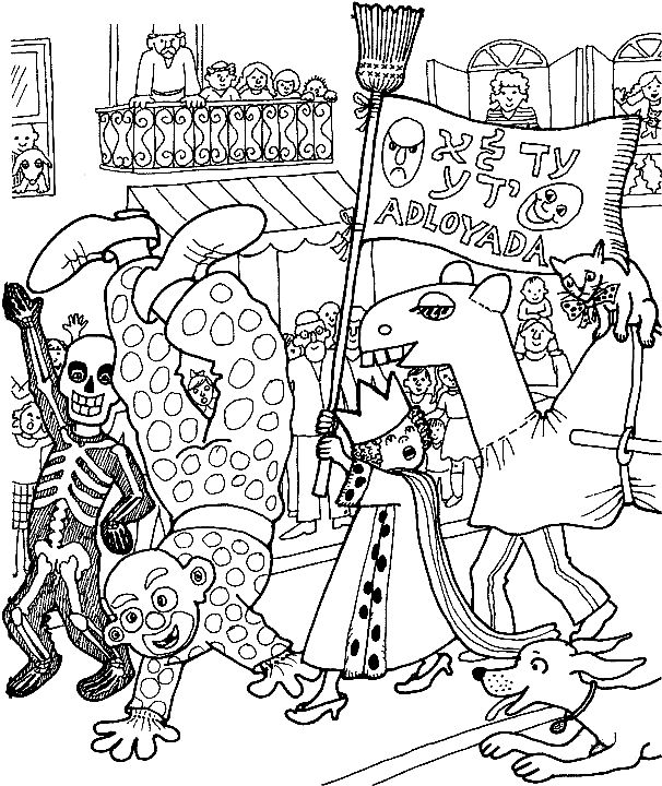 Celebration Of Purim Coloring Pages