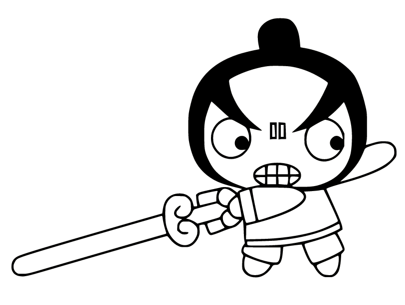 Chang from Pucca Coloring Page