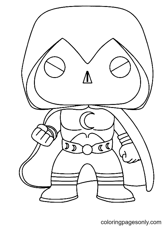 Chibi Moon Knight Coloring Page