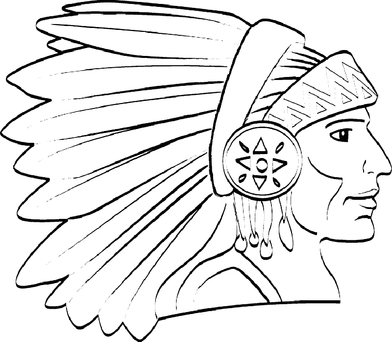 Chief – Native American Coloring Page