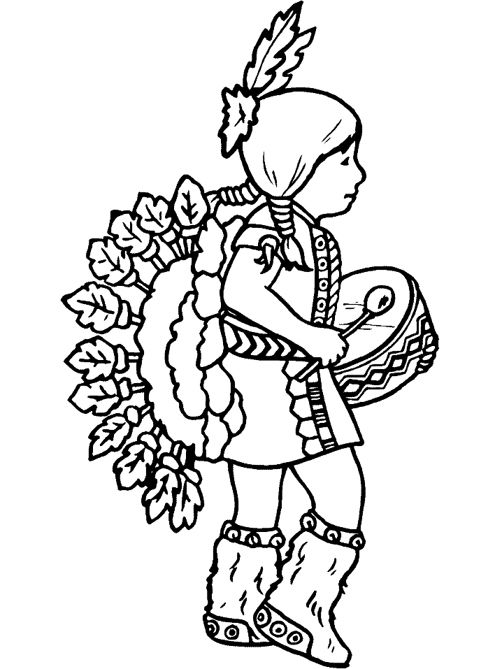 Child – Native American Coloring Page