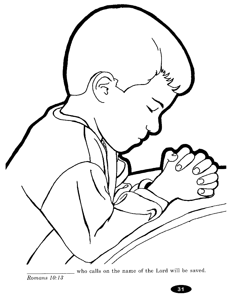 Coloriage d'enfants qui prient