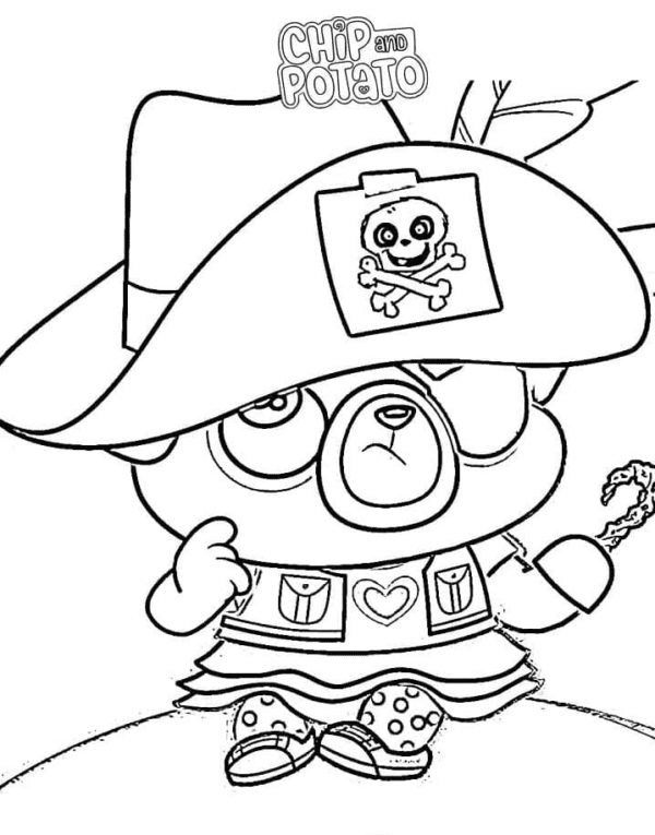 Chip Pirate Coloring Page