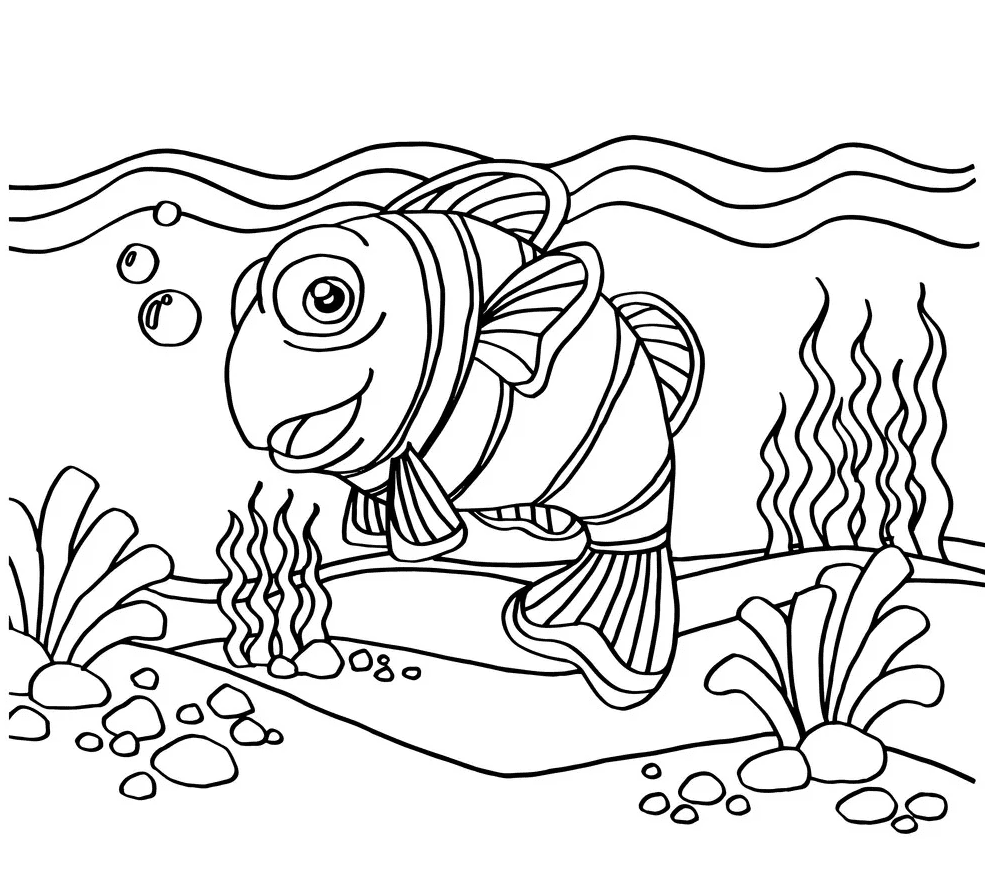 Clownfish for Childrens Coloring Page