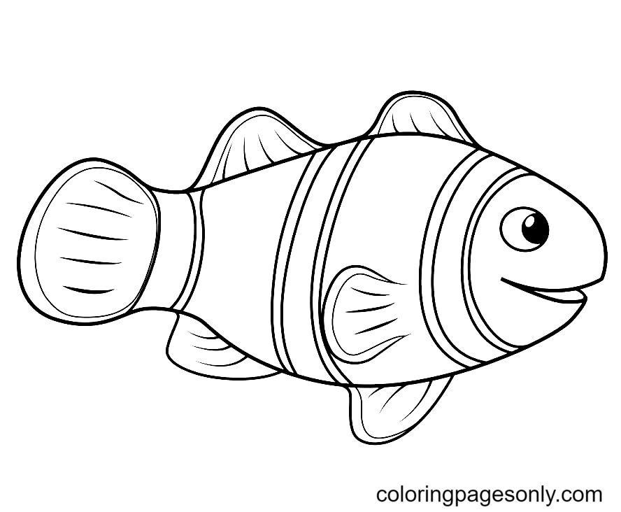 Clownfish for Kids Coloring Page