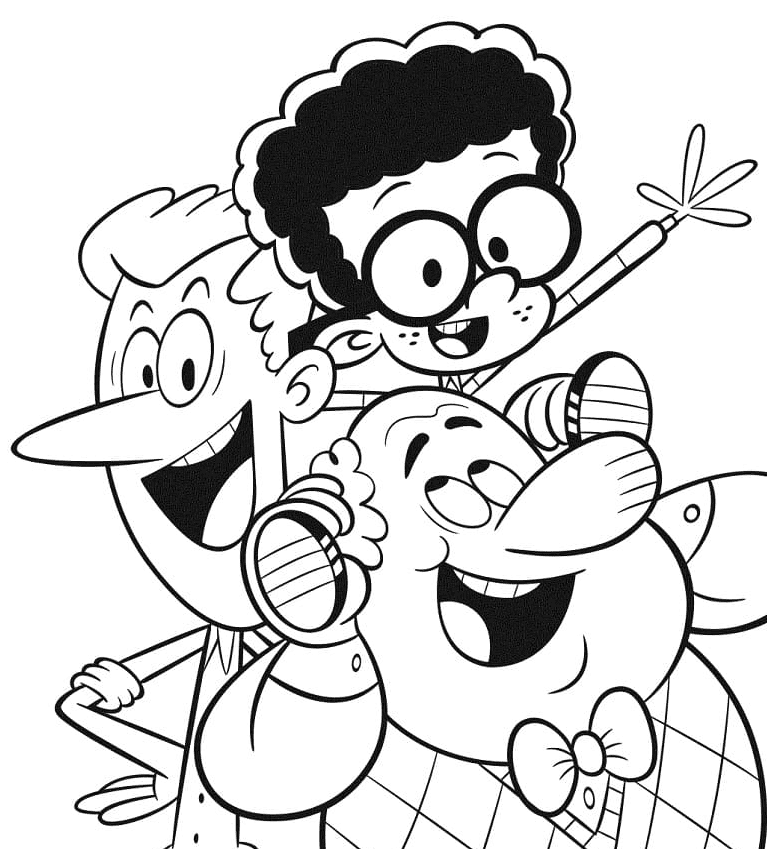 Clyde with Howard and Harold Coloring Page