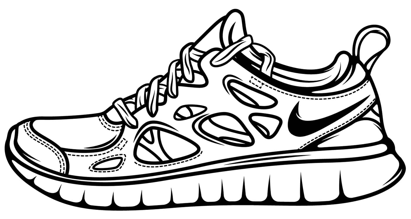 Comfortable Nike Sneaker Coloring Page
