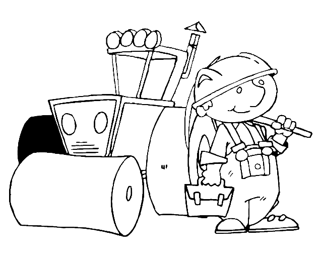 Construction Builder Coloring Page