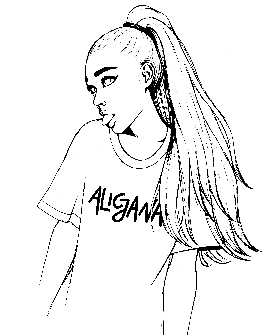 Cool Ariana Grande Coloring Page