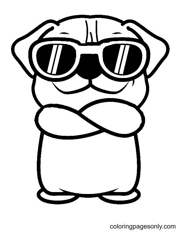 Cool Pug Coloring Page