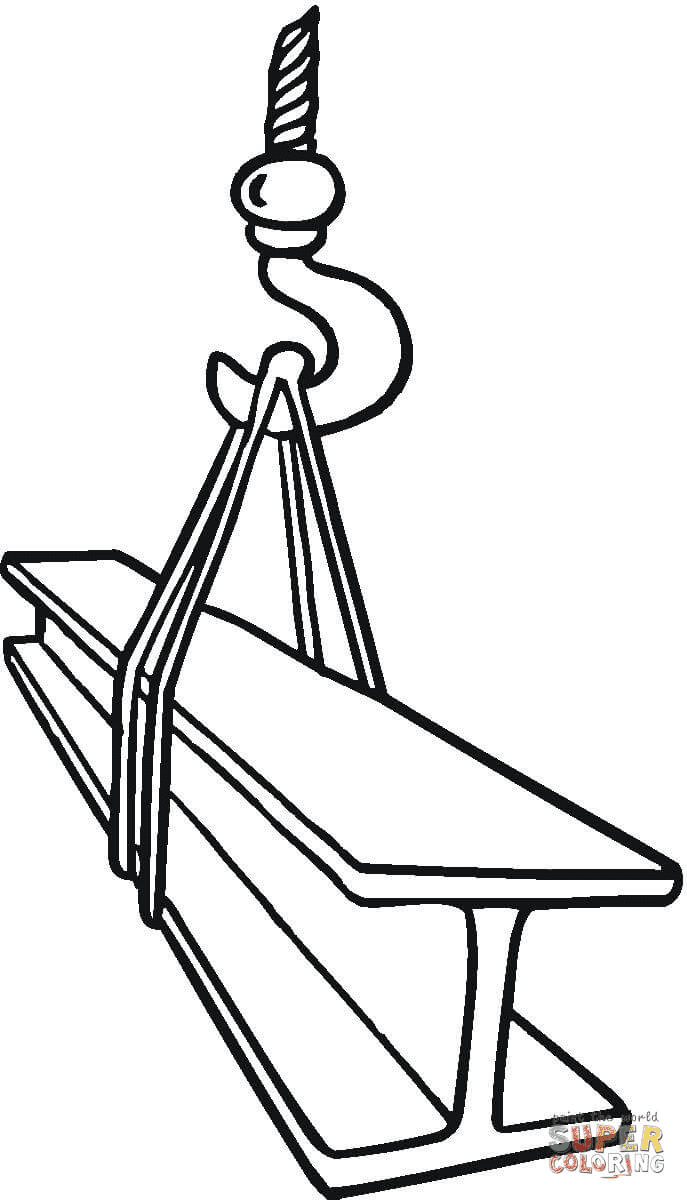 Crane At Work Coloring Page
